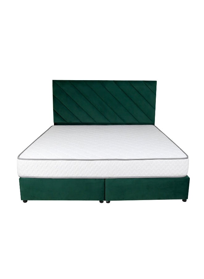 Bed and Mattress Zone Eleganza Upholstered Bed 200 X 200 Super King Size Green Color  - Image 1