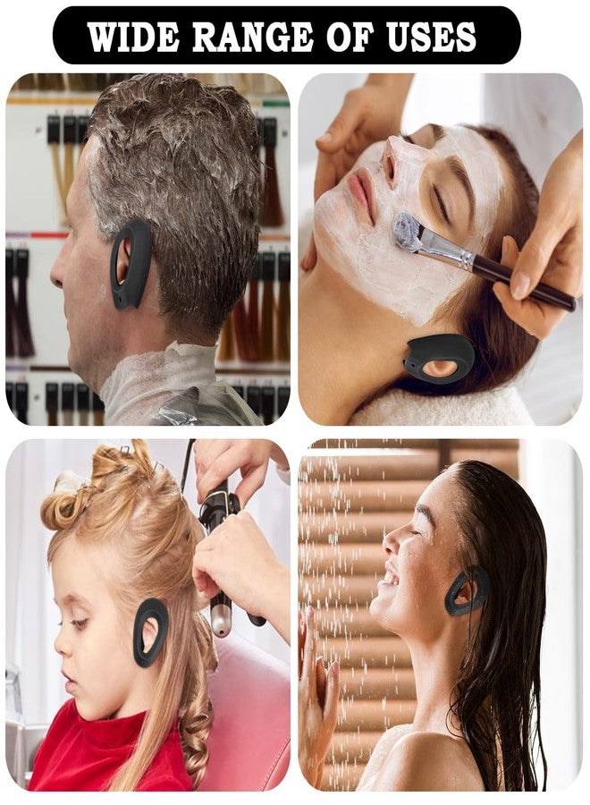FERCAISH Silicone Hair Dye Ear Covers - 2 Pairs Waterproof Ear Protector Caps Hair Dye Earmuffs for Hairdressing Salon, Spa, Bathing and Showers(Black) - Image 4