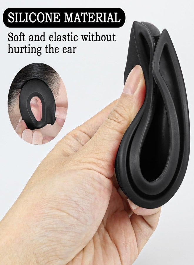 FERCAISH Silicone Hair Dye Ear Covers - 2 Pairs Waterproof Ear Protector Caps Hair Dye Earmuffs for Hairdressing Salon, Spa, Bathing and Showers(Black) - Image 3
