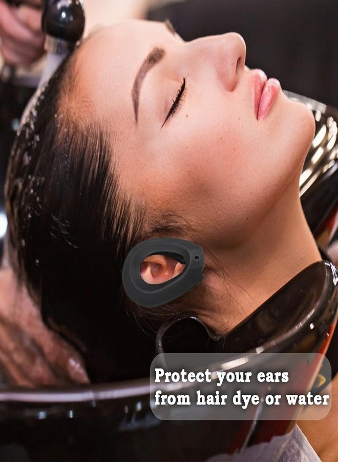 FERCAISH Silicone Hair Dye Ear Covers - 2 Pairs Waterproof Ear Protector Caps Hair Dye Earmuffs for Hairdressing Salon, Spa, Bathing and Showers(Black) - Image 5