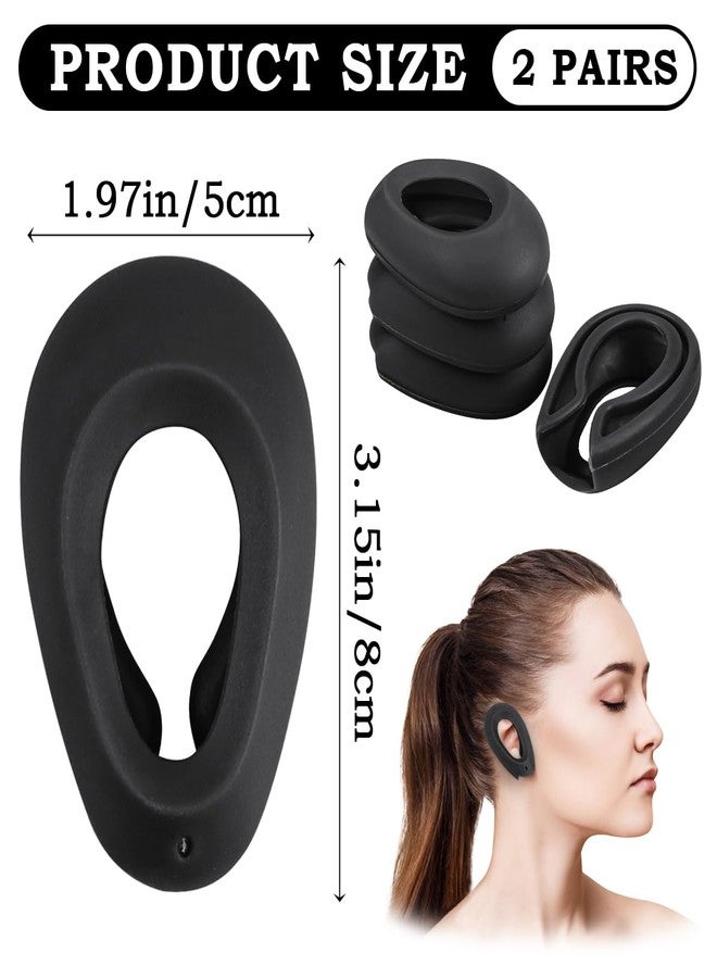 FERCAISH Silicone Hair Dye Ear Covers - 2 Pairs Waterproof Ear Protector Caps Hair Dye Earmuffs for Hairdressing Salon, Spa, Bathing and Showers(Black) - Image 2