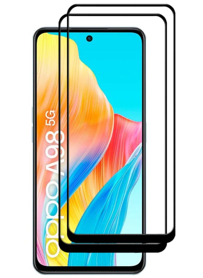 ACLIX 2 Pieces Antistatic ESD Dustproof Premium Quality High Definition Tempered Glass Screen Protector Designed For Oppo A98 - Image 1