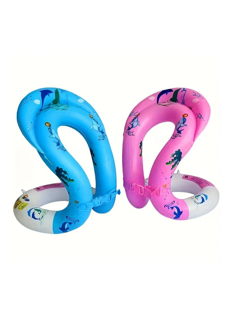 Generic Floaties Swim Vest Portable Inflatable Pool Floats Swimming Ring With Adjustable Safety Buckle, Safety Swim Arm Bands With Double Surround Air Bag, Durable Float Tube - Image 5
