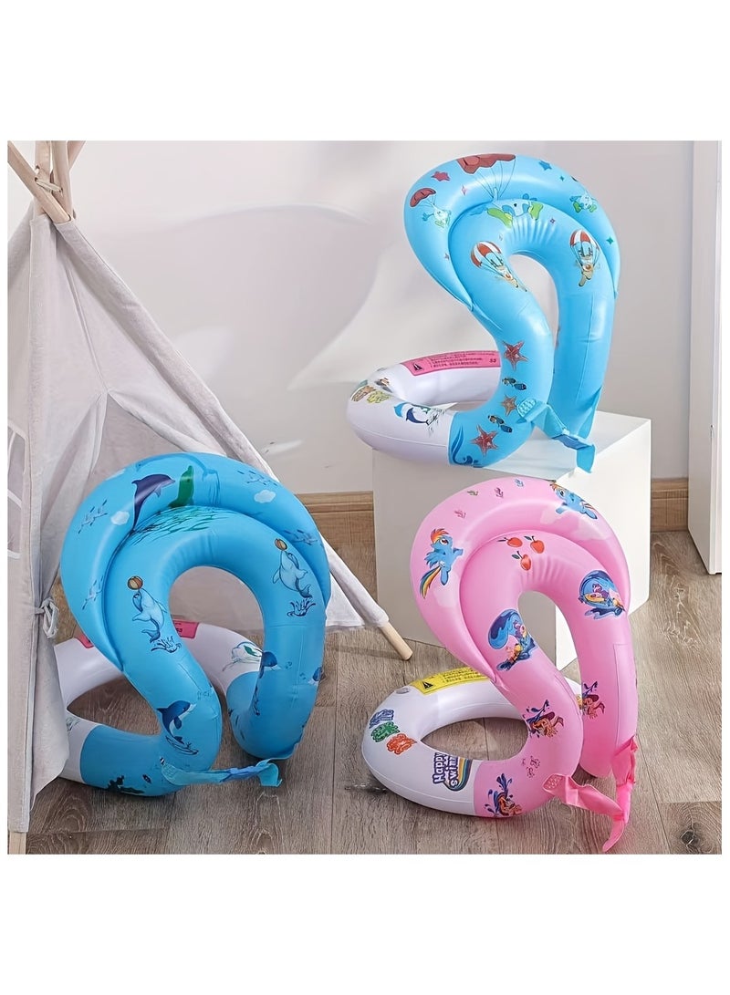 Generic Floaties Swim Vest Portable Inflatable Pool Floats Swimming Ring With Adjustable Safety Buckle, Safety Swim Arm Bands With Double Surround Air Bag, Durable Float Tube - Image 4