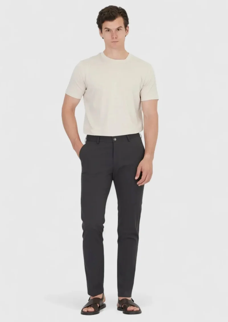 RAMSEY Dark Grey Weaving Jogging Fit Casual Trousers