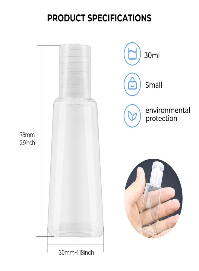 INNOLIFE 6 Pack 1oz Flip Cap Squeeze Bottles Plastic Refillable Empty Travel BPA Free Container for Skin Cleanser - Image 2