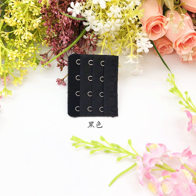 Generic [Stainless steel] small four-row buckle 6.3cm wide bra extension buckle underwear extension buckle small 3-row 4 buckle no packaging Black  - Image 1