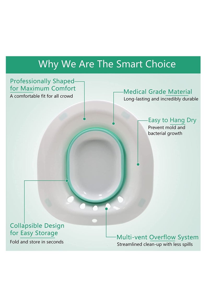 SYOSI Sitz Bath for Toilet, Sitz Bath Basin Portable Bidet for Pregnant Women, Hemorrhoids Treatment, Perineal Episiotomy Recovery, the Elderly, Postpartum Care, Patients - Image 3