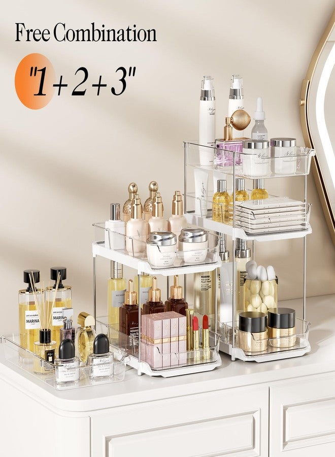 LAMU 2 Pack Bathroom Organizers and Storage, 3-Tier Stackable Under Sink Storage with Pull-Out Drawers & Dividers, Medicine Cabinet Organizer for Kitchen Pantry Organization - Image 3