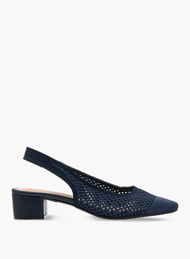 Celeste Women's Textured Slingback Shoes with Block Heels