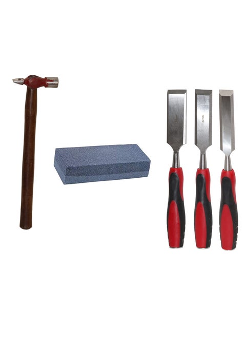 Digital Craft Hand Tools Kit For Home Use Chisel Kit for Woodworking Carving Size 25mm 32mm 38mm200Grm HammerCombination Stone