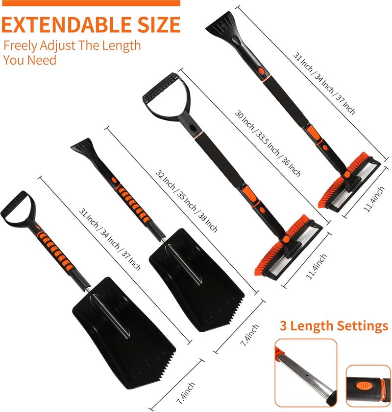 TAPHA 36-Inch Squeegee Snow Brush Ice Scraper and Snow Shovel Kit for Car Snow Ice Removal - Image 2
