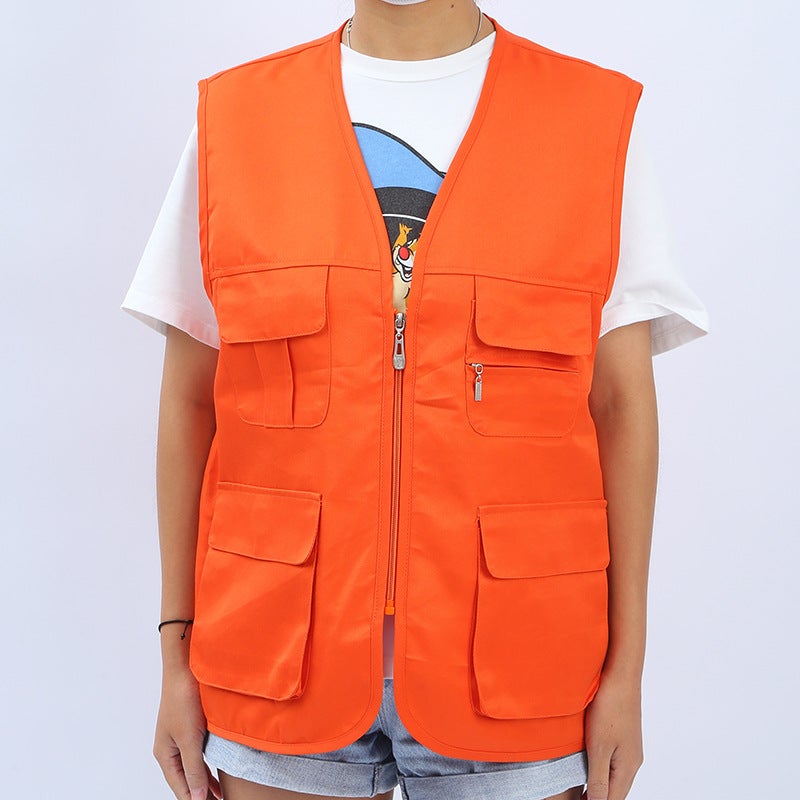 Multi-Pocket Outdoor Vest Volunteer Activity Vest Team Uniform Printed Logo Advertising Team Building Activity Vest - Image 1