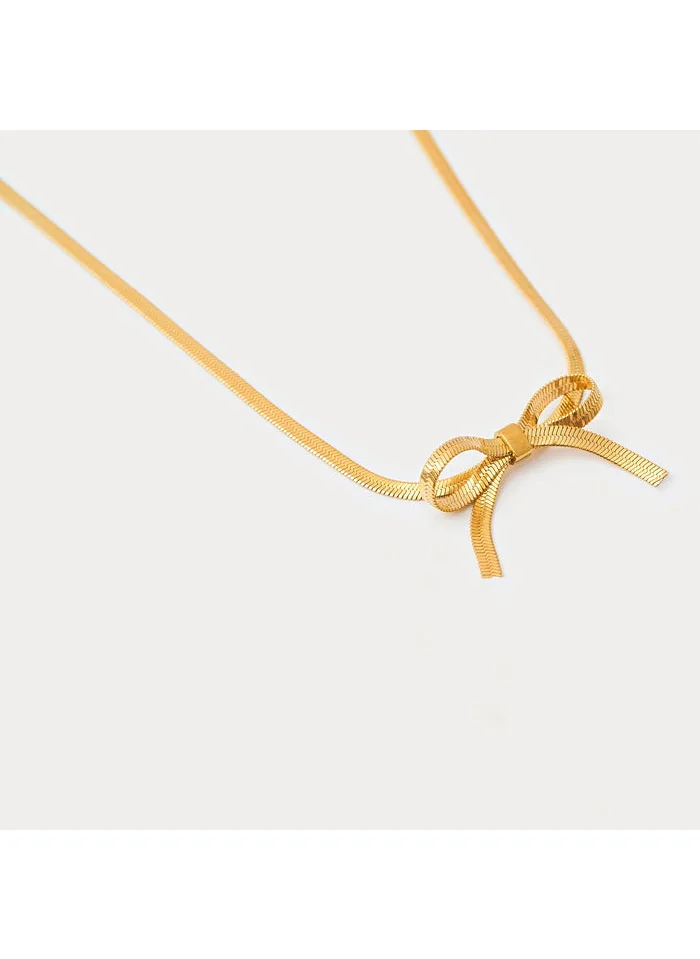 noya 18K Gold Plated Holly Bow Choker