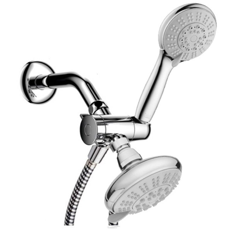 High Pressure 3-Way Rainfall Combo 5-Setting Rain Showerhead and Handheld Showerhead Hose Bracket Polished Chrome - Image 1