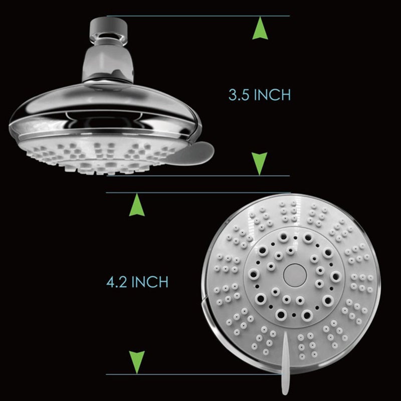 High Pressure 3-Way Rainfall Combo 5-Setting Rain Showerhead and Handheld Showerhead Hose Bracket Polished Chrome - Image 3