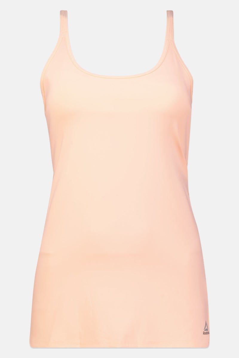 Reebok Women Solid  Sleeveless Top, Peach - Image 2