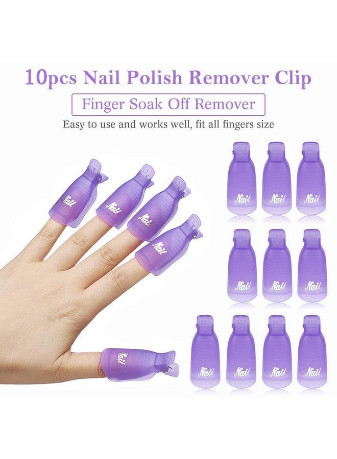 MAKARTT Makartt Gel Nail Polish Remover Clips Kit,With Double Ended Metal Cuticle Pusher,20 pcs Plastic Resuable Finger and Toe nail clips for removal Acrylic Nail Art Gel Polish Soak Off Cap Clip - Image 2