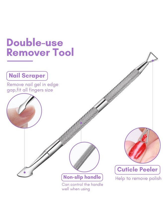 MAKARTT Makartt Gel Nail Polish Remover Clips Kit,With Double Ended Metal Cuticle Pusher,20 pcs Plastic Resuable Finger and Toe nail clips for removal Acrylic Nail Art Gel Polish Soak Off Cap Clip - Image 4