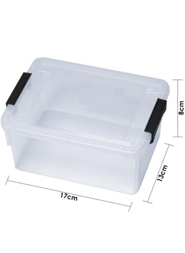 اليسا مجموعة من 3 صناديق تخزين بلاستيكية متينة بأغطية آمنة - منظم قابل للتكديس وموفر للمساحة - Image 3