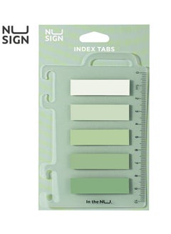 Deli Deli ENS356-GR Waterproof Index Tabs - 5x20 Polyester Labels with Transparent Ruler Base - Green  - Image 1