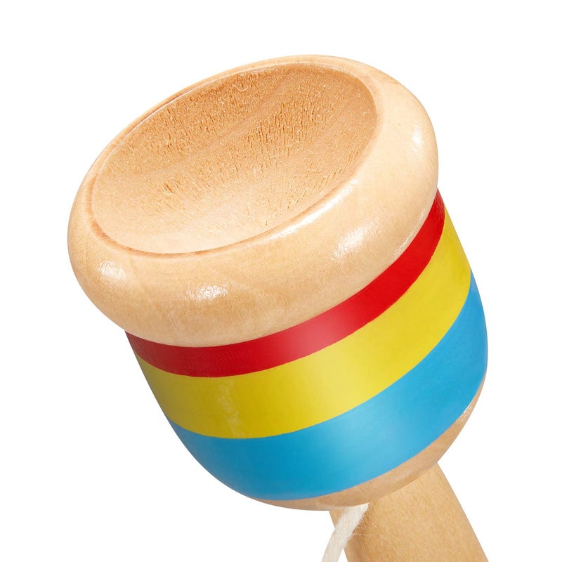 TOODOO 2 Pieces Jacks Game with Ball Paddle Ball with String Cup and Ball Game Mini Wood Catch Ball, Hand Eye Coordination Ball Catching Cup - Image 3
