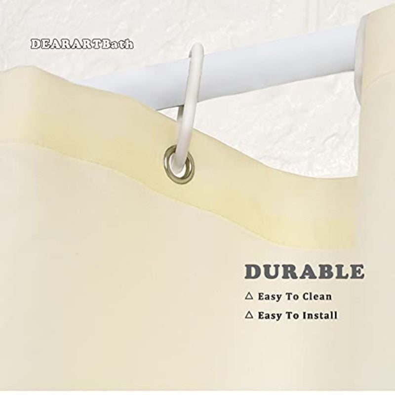 haodeDEARARTBath Shower Curtain Liner For Bathroom, 180cm × 180cm Fabric Cloth Shower Curtains With Grommet and Hooks, 100% Waterproof Machine Washable Easy Clean Easy Clear - Image 3
