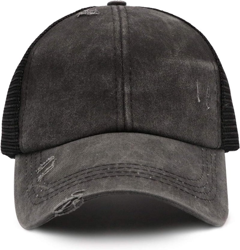 ProMindFun Womens Pony Hat High Ponytail Baseball Cap Girls Messy Bun Caps Camouflage Trucker Bad Hair Day Adjustable Dad Hat - Image 3