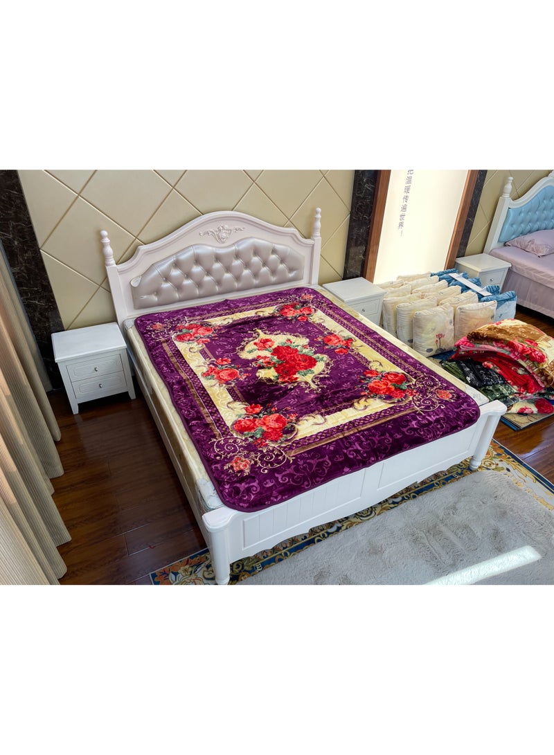 STARGOLD 160x220cm Weighted Comfort Blanket Heavy 1 Ply Winter Throw Blanket for Single Bed, Embossed Wool Feel Bedding, SG-BL904