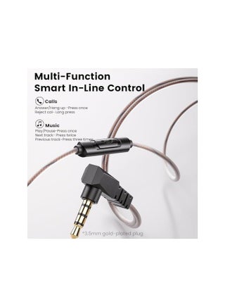 سماعات الأذن السلكية للألعاب - سماعات داخل الأذن HiFi مع صوت عميق وواضح، مزودة بسائق ديناميكي بحجم 10 مم. سماعات داخل الأذن (IEM) مثالية للموسيقى، الألعاب، ومكالمات الفيديو (باللون الأسود). - view 5