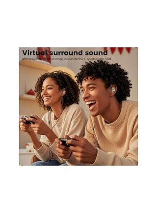 سماعات الأذن السلكية للألعاب - سماعات داخل الأذن HiFi مع صوت عميق وواضح، مزودة بسائق ديناميكي بحجم 10 مم. سماعات داخل الأذن (IEM) مثالية للموسيقى، الألعاب، ومكالمات الفيديو (باللون الأسود). - view 4