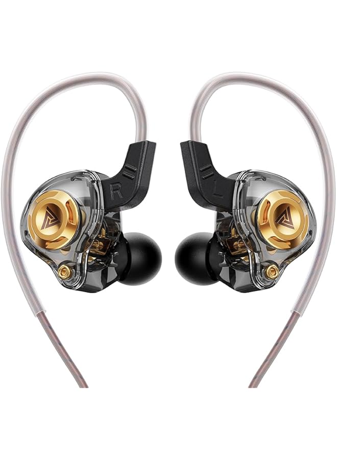 QKZ Wired Gaming Earbuds in-Ear Headphones HiFi Game Head Phones in Ear Monitors Deep Bass Sound Wired-Earbuds with 1DD 10mm Dynamic Driver Inear Earphones IEM for Music Gaming Video Calling (Black) - Image 1