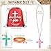 yasuwekik 48 Pcs Bible Verse Party Favors Includes 16 Jesus Loves You Drawstring Backpack 16 Bible Verse Bracelets 16 Cross Necklaces for Christmas Shoebox Gift Easter Vacation Bible School - Image 4
