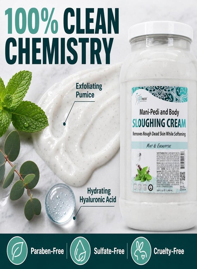 SPA REDI Mint & Eucalyptus Pedicure Sloughing Lotion - Callus Remover & Dry Cracked Heel Treatment | Hyaluronic Acid, Paraben-Free, Sulfate-Free | Professional Salon & At-Home Use | 128 oz - Image 5