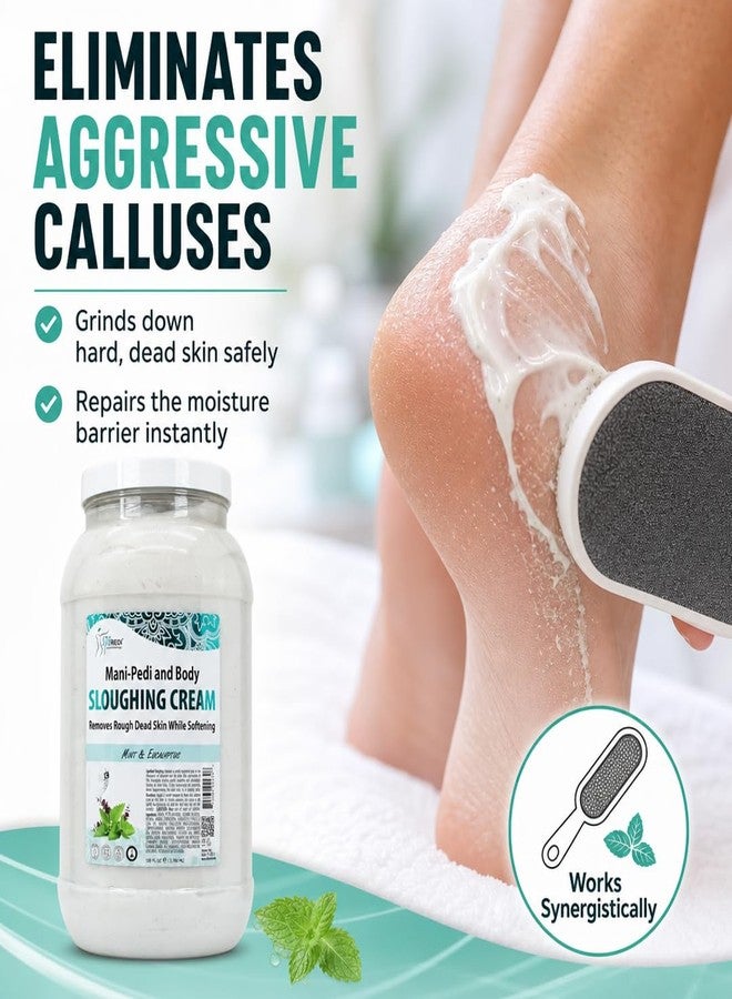 SPA REDI Mint & Eucalyptus Pedicure Sloughing Lotion - Callus Remover & Dry Cracked Heel Treatment | Hyaluronic Acid, Paraben-Free, Sulfate-Free | Professional Salon & At-Home Use | 128 oz - Image 3