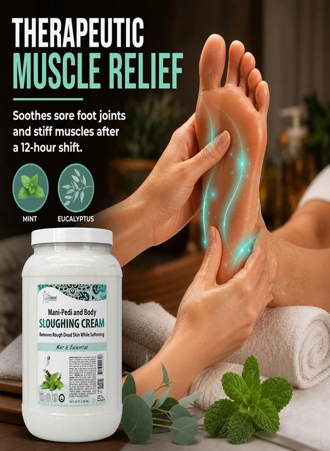 SPA REDI Mint & Eucalyptus Pedicure Sloughing Lotion - Callus Remover & Dry Cracked Heel Treatment | Hyaluronic Acid, Paraben-Free, Sulfate-Free | Professional Salon & At-Home Use | 128 oz - Image 4