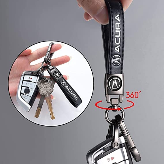 BFIVEANTE leather car keychain set for Acura CDX NSX RDX RLX TLX TLX-L men and women family present keychain key ring lanyard accessories (black) - Image 4