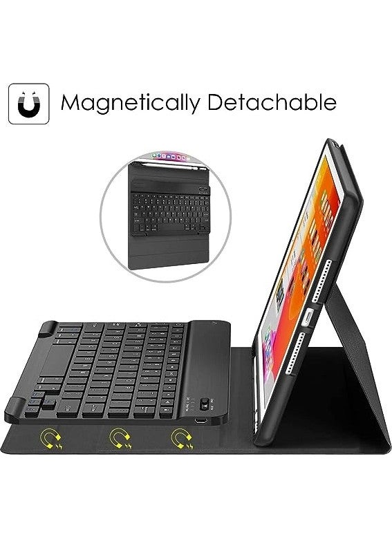 FUJİMAX - FUJIMAX Apple iPad 10th generation 10.9 2022 Case Model A2696, A2757, A2777 Leather Cover Case with Horizontal Stand, Pen Compartment, Bluetooth Keyboard - Image 1