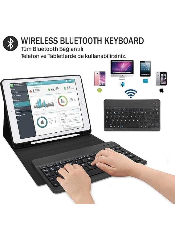 FUJİMAX - FUJIMAX Apple iPad 10th generation 10.9 2022 Case Model A2696, A2757, A2777 Leather Cover Case with Horizontal Stand, Pen Compartment, Bluetooth Keyboard - Image 1
