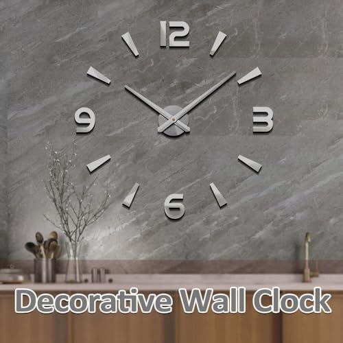 Mintime Large Wall Clock Battery Operated DIY Wall Clock for Modern Decorative Living Room/Office - Image 2