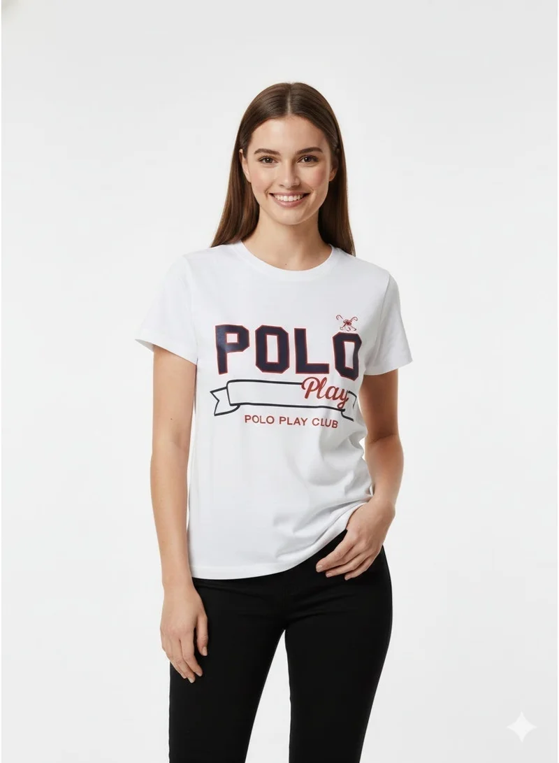 Polo Play Girls Graphic T-shirt -WHITE