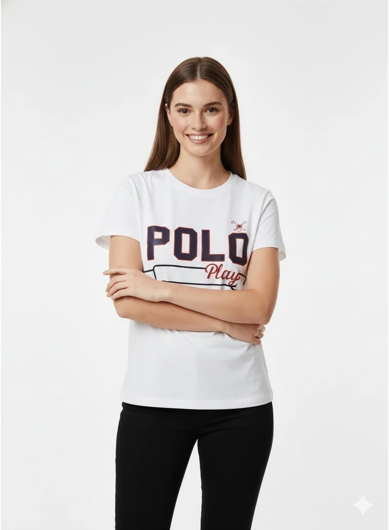 Polo Play Girls Graphic T-shirt -WHITE