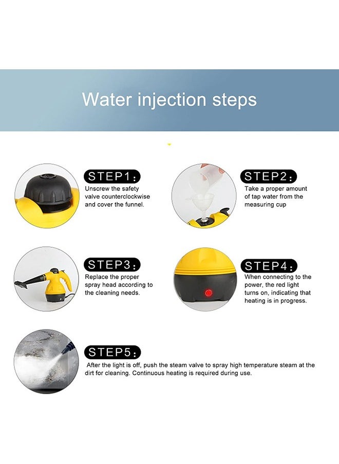 Generic - Handheld Steam Cleaner, High Temperature Pressurized Steam Cleaning Machine for Kitchen Sofa Bathroom Car Yellow - Image 1