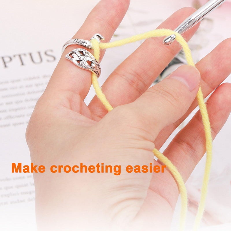 Ubuymart Crochet Ring, Adjustable Crochet Accessories Crochet Stuff Crochet Ring for Finger Yarn Guide Knitting Accessories Crochet Tension Rings for Crocheting,Crochet Tools for Mother Grandma Gifts- Multicolor 7 Pack - Image 3