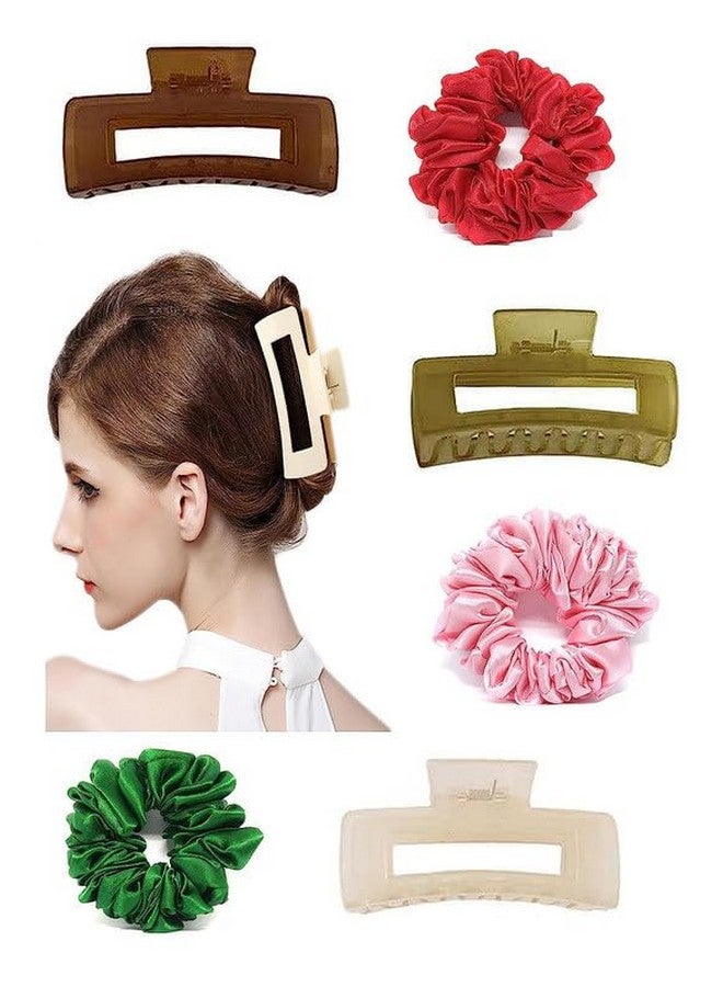 تشاندركاش CHANDERKASH 6 قطع من ربطات الشعر ومشابك الشعر الكبيرة، وحقائب الشعر الكبيرة، وحقائب الشعر الكبيرة للنساء - Image 1