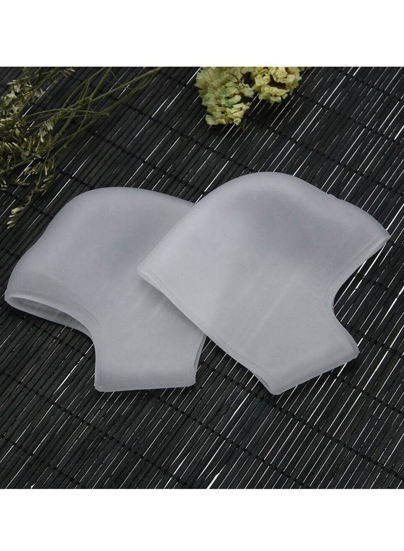2pcs Silicone Gel Heel Guard Support Spur Cracked Heels Protectors Pain Relief White - Image 3