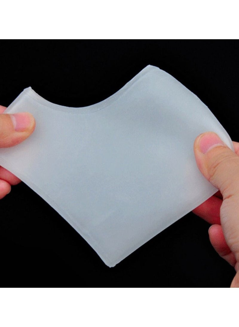 2pcs Silicone Gel Heel Guard Support Spur Cracked Heels Protectors Pain Relief White - Image 2