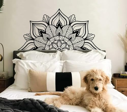 Resama Large Metal Mandala Wall Decor, Unique Lotus Flower Wall Art, Suitable for Office and Home Indoor and Outdoor Decoration (Black, 45''x22.6'' / 114x57.5cm) - Image 5
