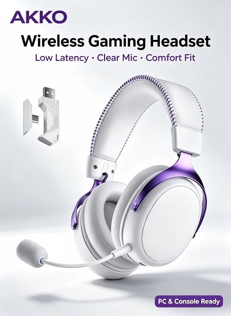 أكو سماعة رأس فيرج S9 أولترا للألعاب، لاسلكية بتقنية 2.4 جيجاهرتز / بلوتوث / سلكية، صوت محيطي 7.1، مع مايكروفون م-canceling للضوضاء، متوافقة مع أجهزة الكمبيوتر وأجهزة PS والحواسيب المحمولة والهواتف. - Image 1