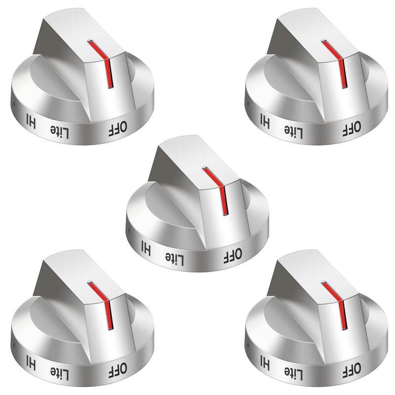 EIOLWJIEO DG94-03500A/Z for Samsung Gas Stove Knob Replacement, DG94-03500U DG94-03500A DG94-04396A Range Oven Knobs, Compatible with NX60T8111SS NX60T8311SS NX60T8711SS Etc, 5 Pack - Image 1